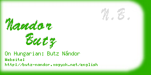 nandor butz business card
